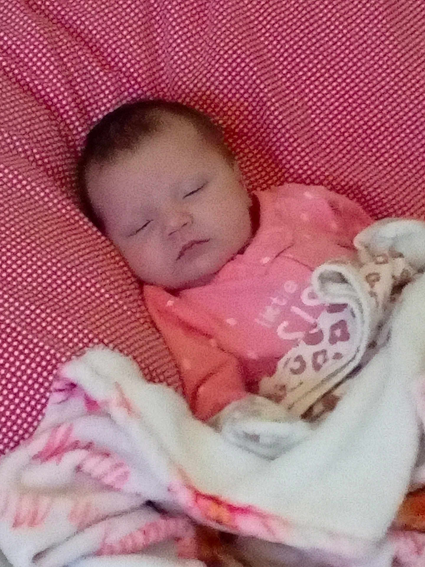 Rilynn joined the competition — help win amazing prizes! baby, sleeping, blanket, pink_clothing, infant, resting, soft_texture, face, peaceful, child, indoors, cute, newborn, cozy, wrapped, portrait, toddler, head, closed_eyes, comfort