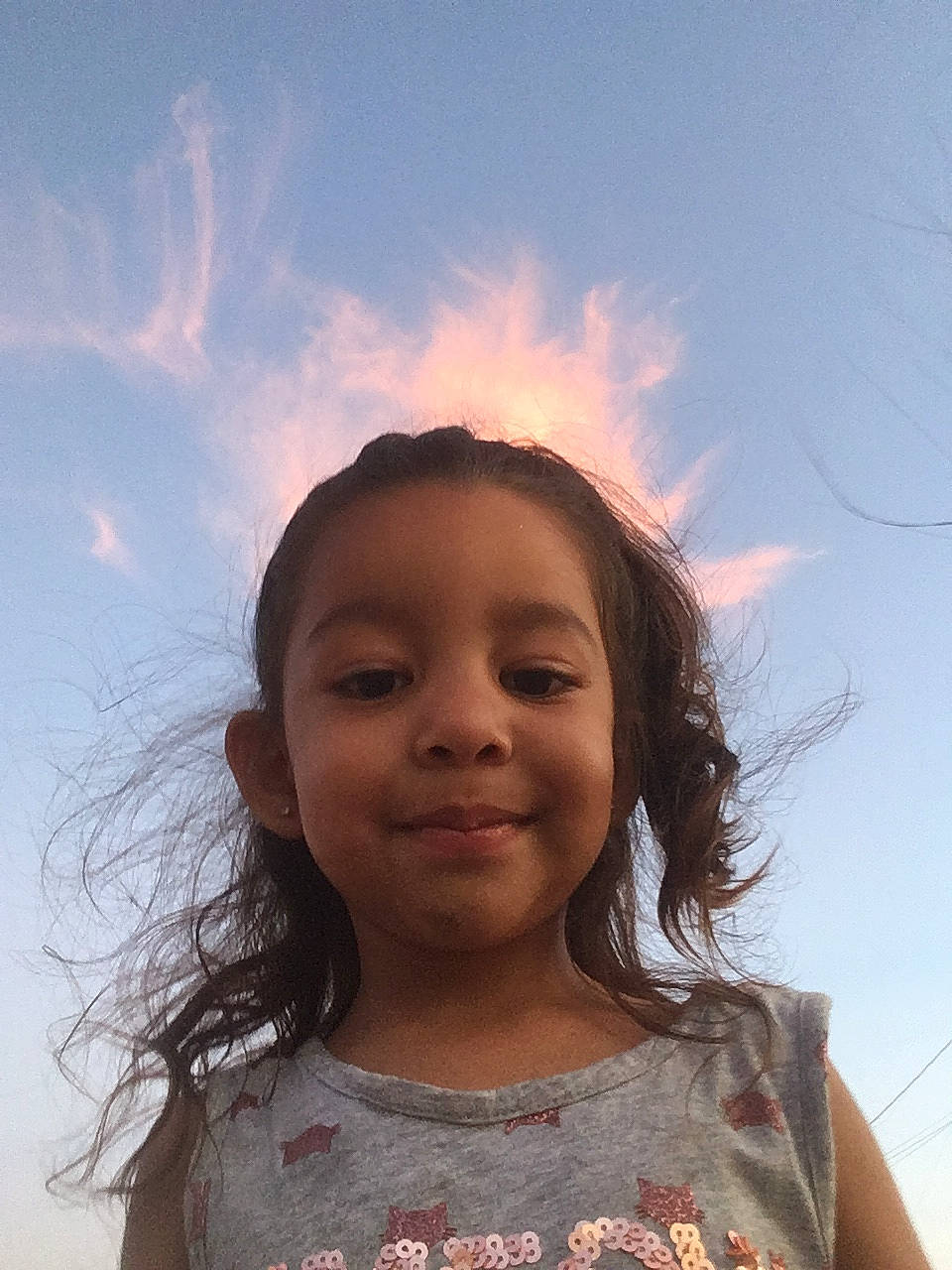 Anamarie is registered to the contest to win money with this photo: beauty, cheek, child, chin, eye, face, facial_expression, forehead, fun, hair, hairstyle, happy, head, human, joy, lip, nose, person, skin, sky