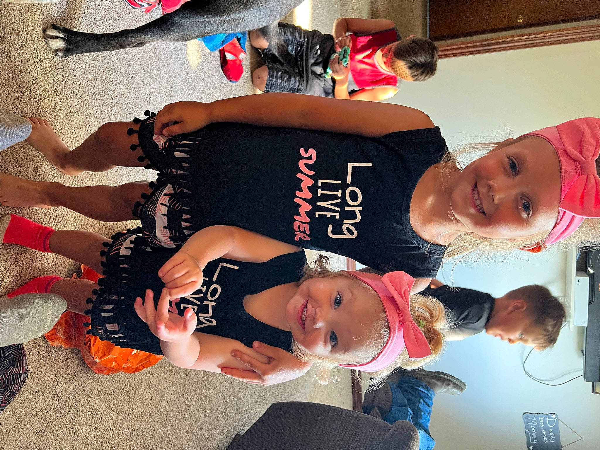 Zoey joined the competition — help win amazing prizes! art, baby, child, fun, gesture, happy, hat, headwear, human_leg, joy, knee, leisure, person, room, smile, t_shirt, thigh, toddler, wrist