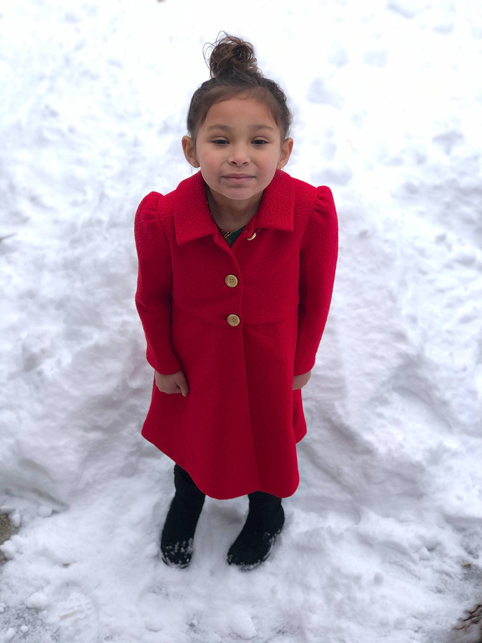 Amiyah Jean Barber joined the competition — help win amazing prizes! arm, cheek, clothing, electric_blue, face, freezing, hair, happy, hat, human_body, jacket, jeans, joy, leg, outerwear, pattern, person, plant, sleeve, snow