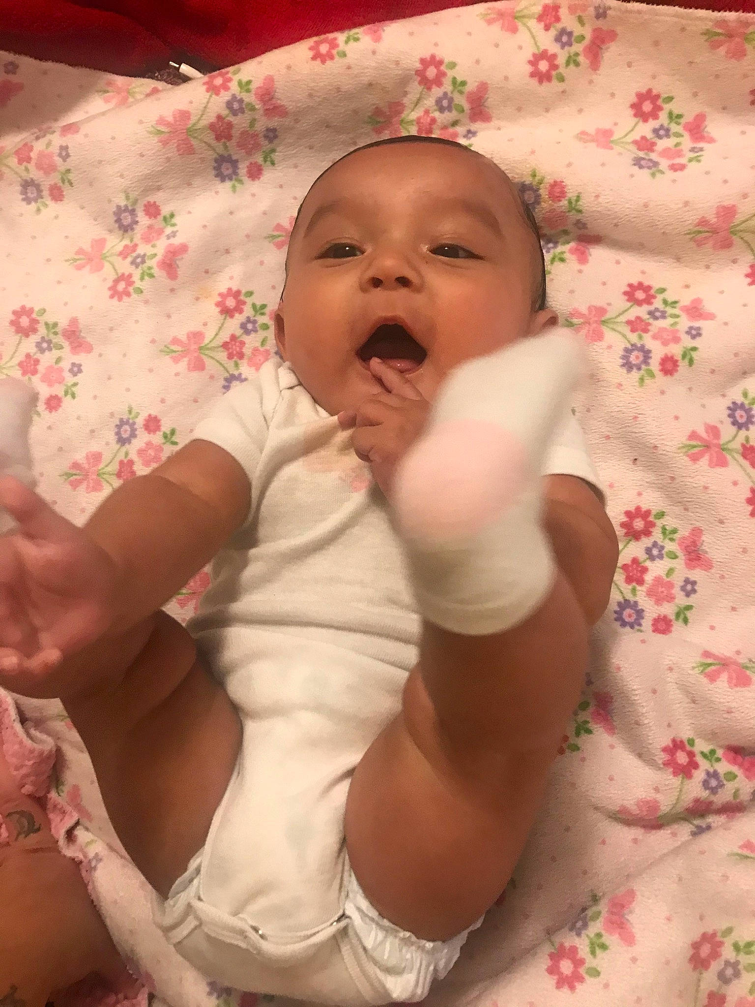 Chantel joined the competition — help win amazing prizes! baby, cheek, child, facial_expression, headwear, lip, mouth, nose, person, pink, skin, smile, toddler