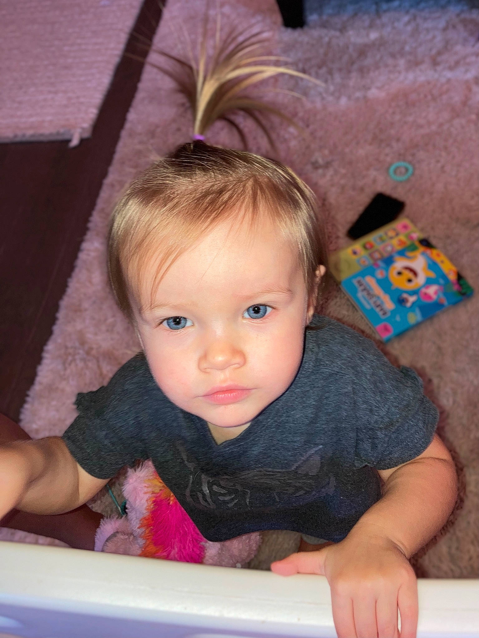 Raina is registered to the contest to win money with this photo: arm, baby, baby_products, baby_toddler_clothing, blond, cheek, child, eyelash, fun, hairstyle, happy, human, iris, mammal, person, product, sitting, skin, toddler, vacation