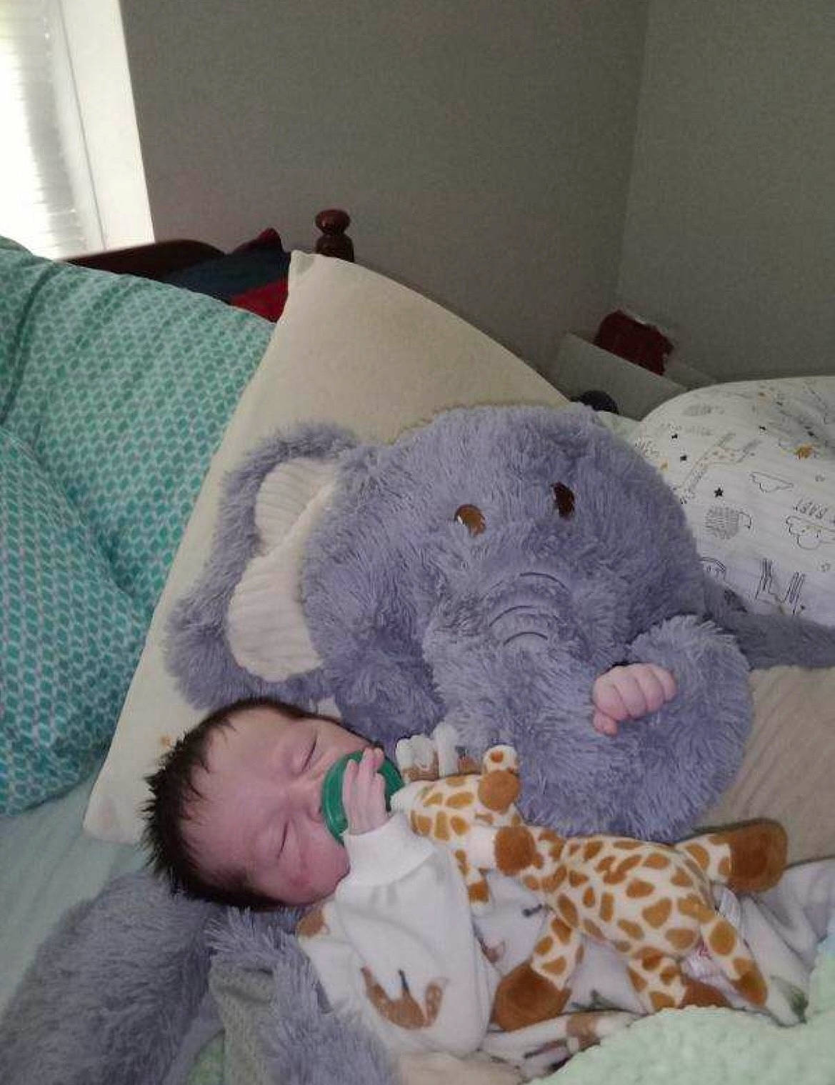 Journey is registered to the contest to win money with this photo: baby, baby_products, baby_sleeping, baby_toddler_clothing, bed, bed_sheet, bedding, bedtime, child, comfort, couch, linens, nap, pattern, person, room, stuffed_toy, textile, throw_pillow, toddler