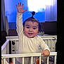 Mathieu Gabriel a rejoint le concours — aidez-le/la à gagner de superbes lots ! toddler, child, crib, toys, blanket, smiling, happy, indoor, baby, person, hand, clothing, face, hair, gesture, pajamas, furniture, playroom, cute, raising_hand
