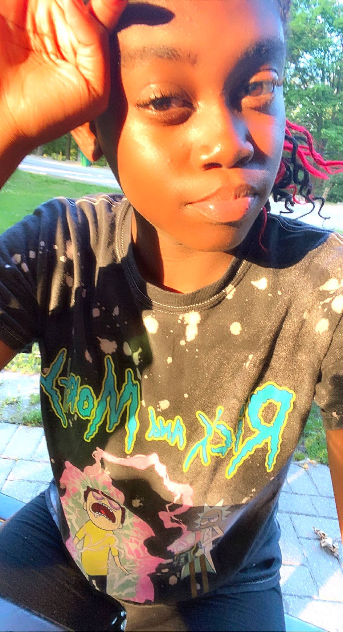 Mkya joined the competition — help win amazing prizes! black, black_hair, chest, cool, event, eyelash, facial_expression, forehead, gesture, green, hairstyle, happy, jewellery, mouth, neck, necklace, organ, person, sleeve, t_shirt