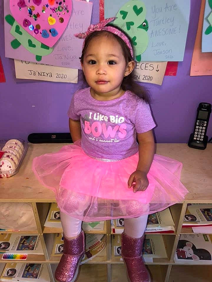 Dakotah joined the competition — help win amazing prizes! ballet_tutu, child, clothing, costume, footwear, person, pink, shoe, toddler