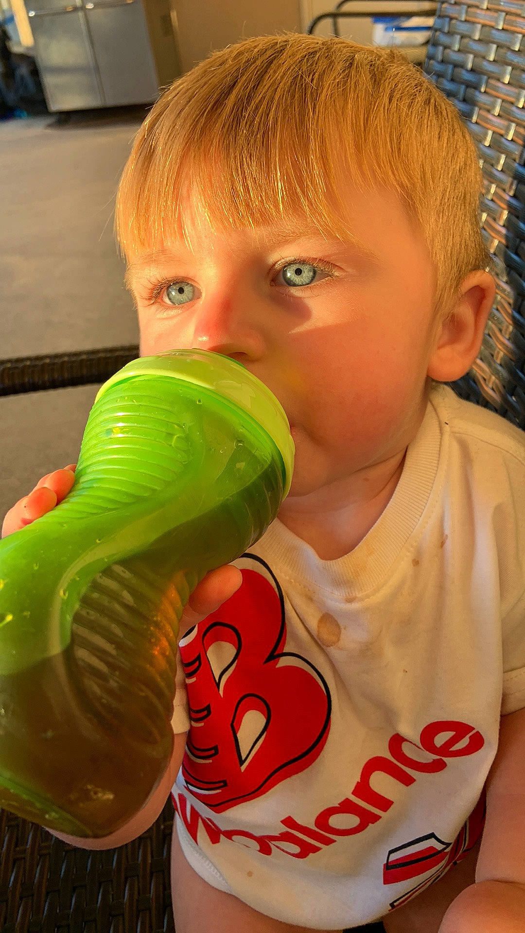 Cecil joined the competition — help win amazing prizes! baby, baby_products, cheek, child, drink, drinking, drinkware, eyelash, facial_expression, finger, fun, hairstyle, mouth, neck, nose, person, plastic_bottle, play, t_shirt, toddler