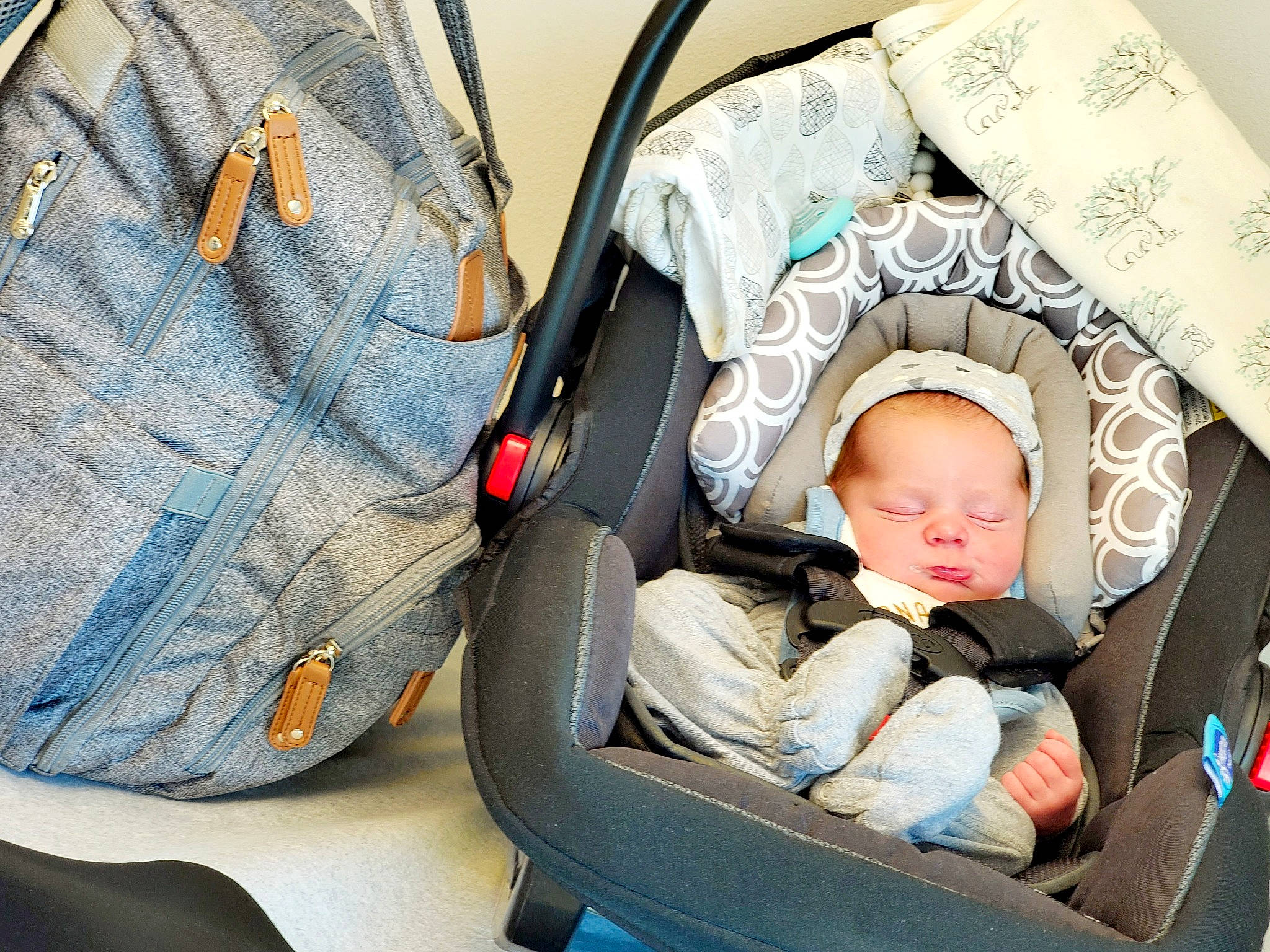 Jayce joined the competition — help win amazing prizes! auto_part, baby, baby_carriage, baby_in_car_seat, baby_products, baby_safety, baby_sleeping, baby_toddler_clothing, bag, button, car_seat, comfort, electric_blue, fashion_accessory, infant_bed, material_property, pattern, person, pocket, sitting