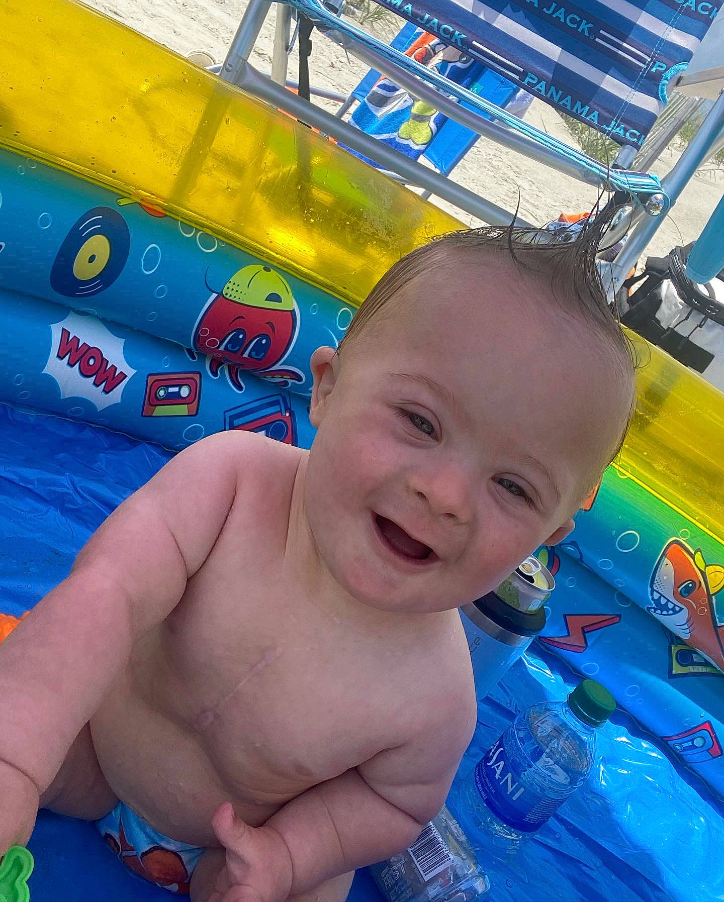Lincoln joined the competition — help win amazing prizes! aqua, azure, baby, baby_products, bathing, blue, chest, child, electric_blue, fun, happy, iris, leisure, nonbuilding_structure, person, recreation, smile, summer, swimming_pool, toddler