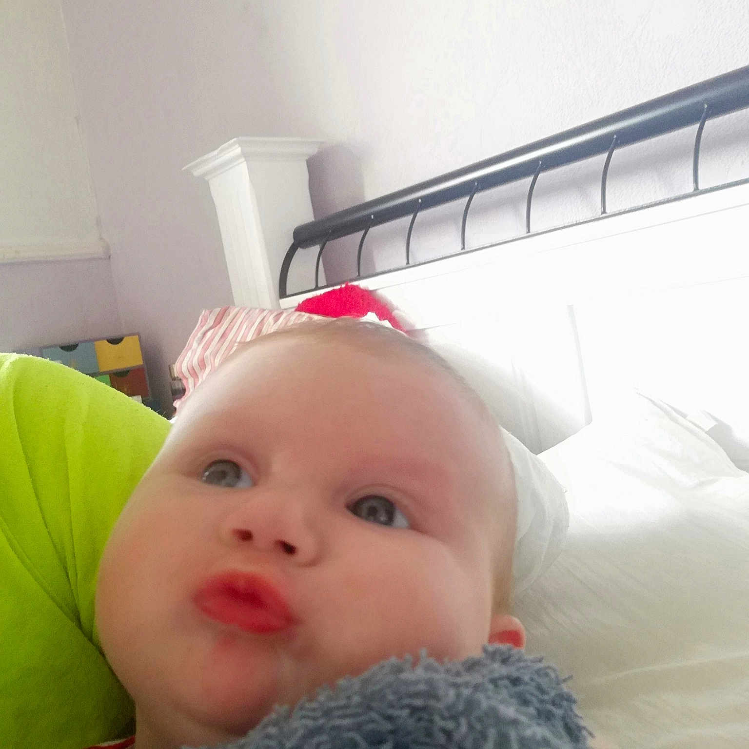 Ellie-rose is registered to the contest to win money with this photo: baby, cheek, child, chin, ear, electronic_device, eye, face, forehead, head, lip, mouth, nap, nose, person, room, selfie, skin, smile, toddler