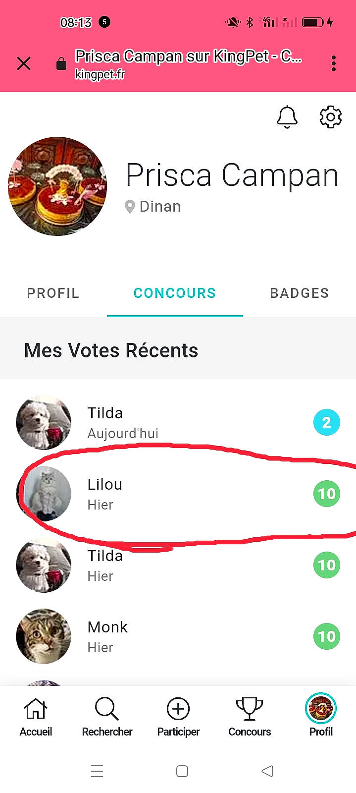 Cyrielle a rejoint le concours — aidez-le/la à gagner de superbes lots ! advertising, ball, blurred, circle, diagram, font, logo, motor_vehicle, parallel, person, plant, screenshot, web_page