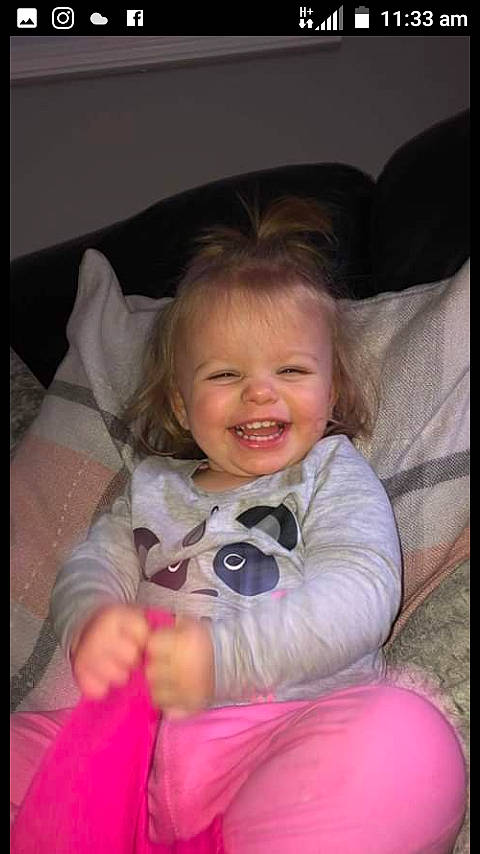 Blossom joined the competition — help win amazing prizes! baby, cheek, child, eye, facial_expression, fun, head, iris, joy, laugh, mouth, nose, person, play, sitting, skin, smile, toddler