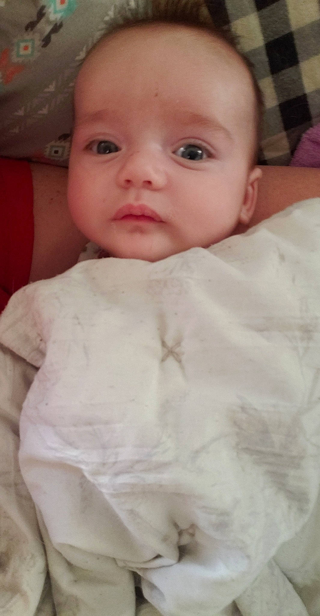 Everlee joined the competition — help win amazing prizes! baby, baby_toddler_clothing, cheek, child, chin, comfort, eyebrow, eyelash, iris, jaw, linens, lip, neck, no_expression, nose, pattern, peach, person, skin, sleeve