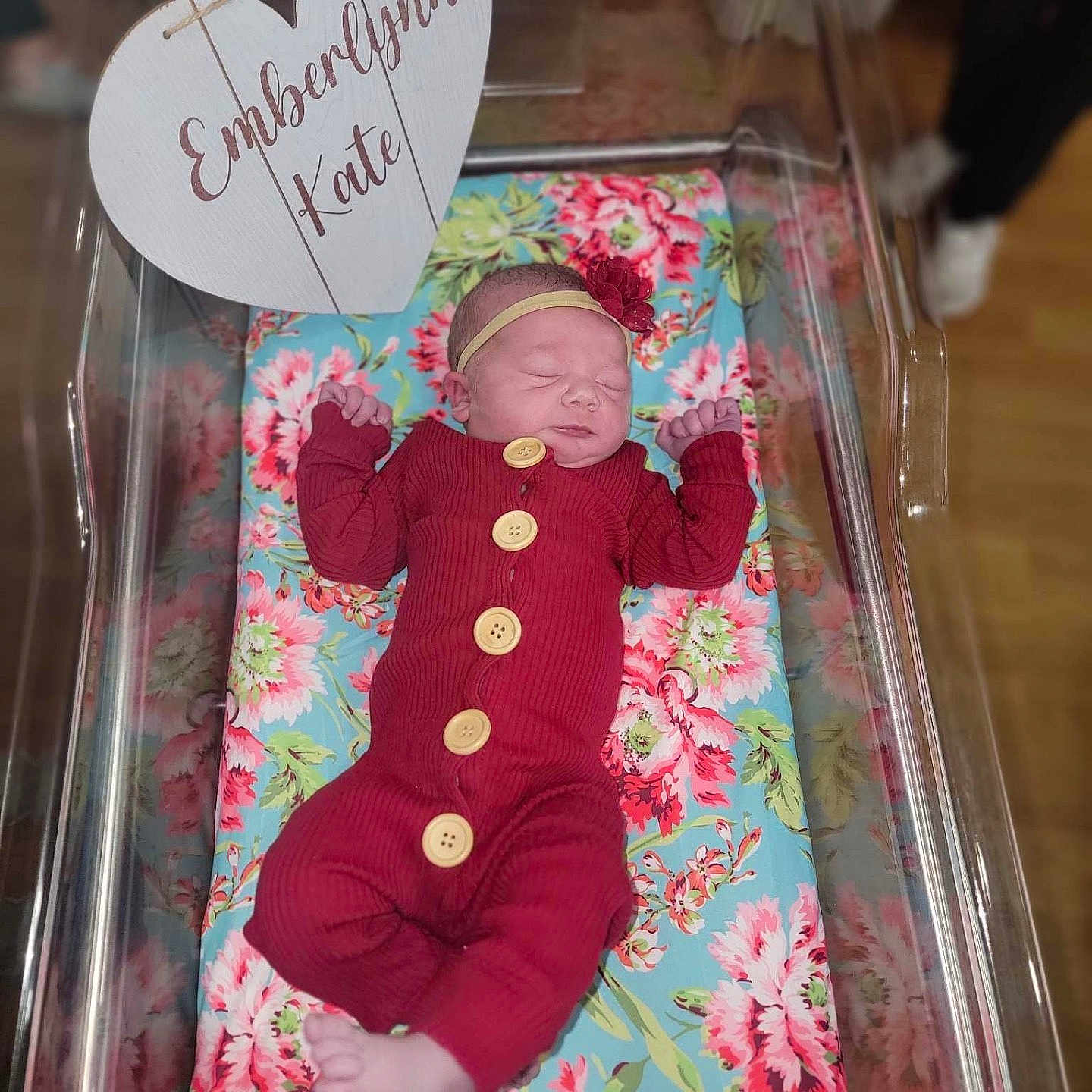 Emberlynn joined the competition — help win amazing prizes! architecture, baby, bed, blanket, building, clothing, cradle, crib, face, furniture, hat, head, hospital, infantbed, newborn, person, photography, portrait, sleeping