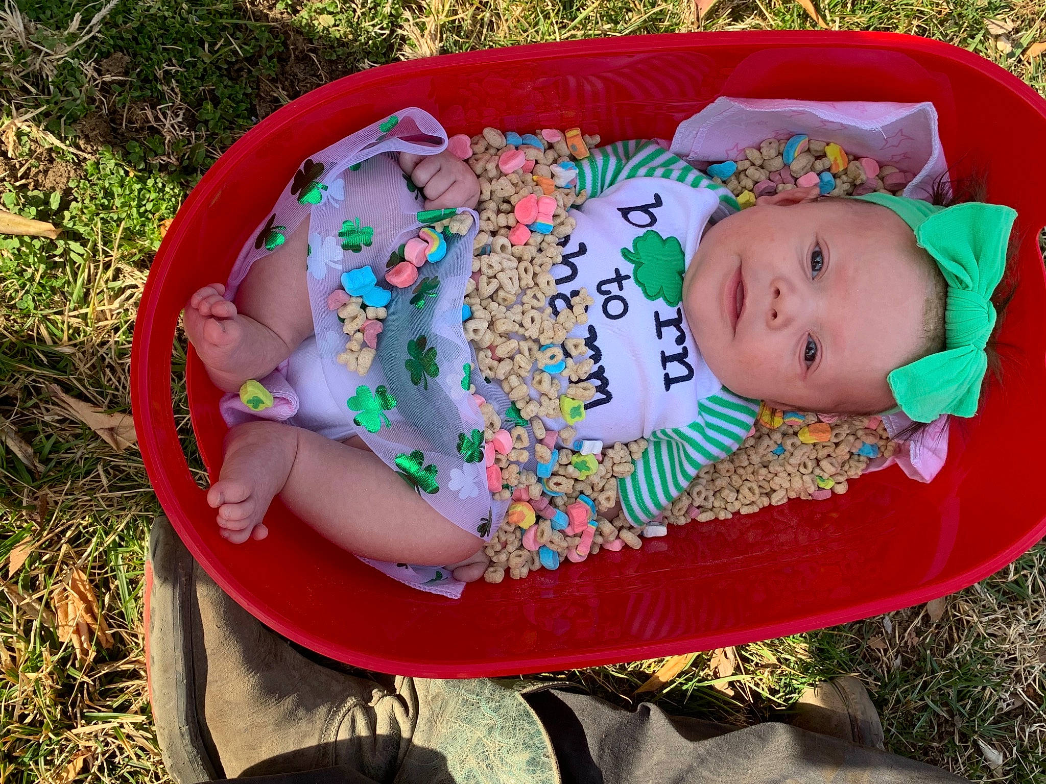 Blakely joined the competition — help win amazing prizes! baby, baby_products, baby_toddler_clothing, chair, child, clothing, eye, face, fun, grass, hat, head, headgear, human_body, leisure, pattern, people_in_nature, person, pink, sitting