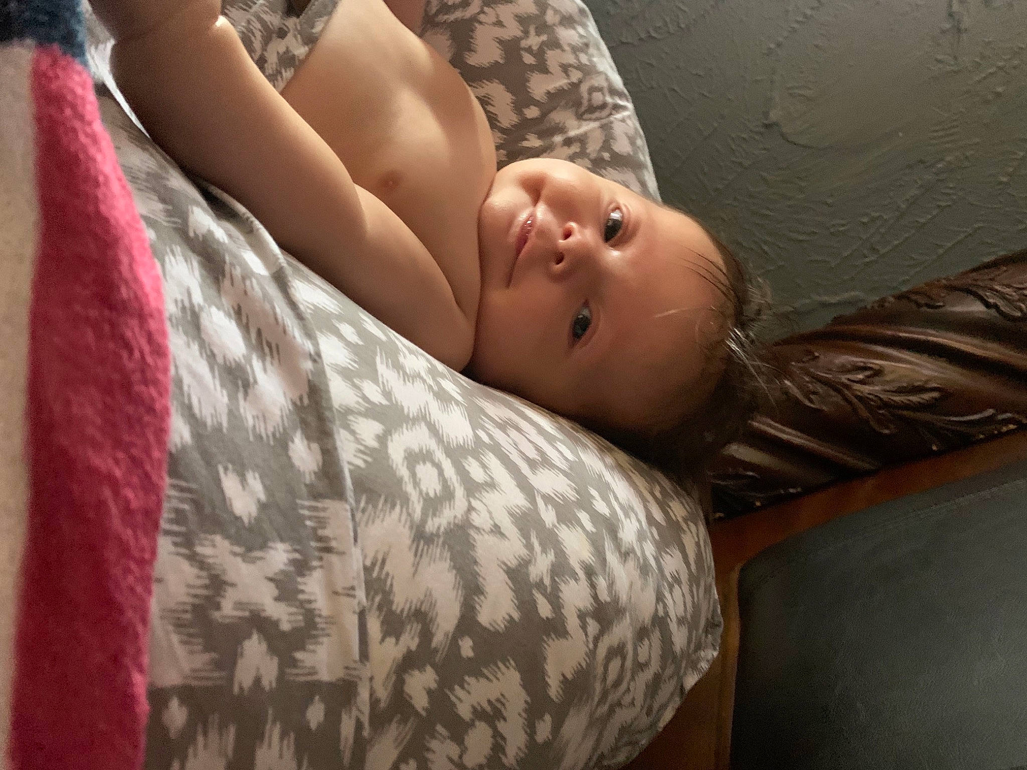 Blakely is registered to the contest to win money with this photo: abdomen, black_hair, comfort, couch, elbow, eye, flash_photography, flooring, hairstyle, human_body, joint, knee, linens, lip, neck, person, shoulder, skin, thigh, trunk