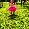 baby, bow, celebration, child, dress, garden, girl, grass, happy, headband, nature, outdoor, park, pink, portrait, smiling, standing, sunlight, toddler, tutu