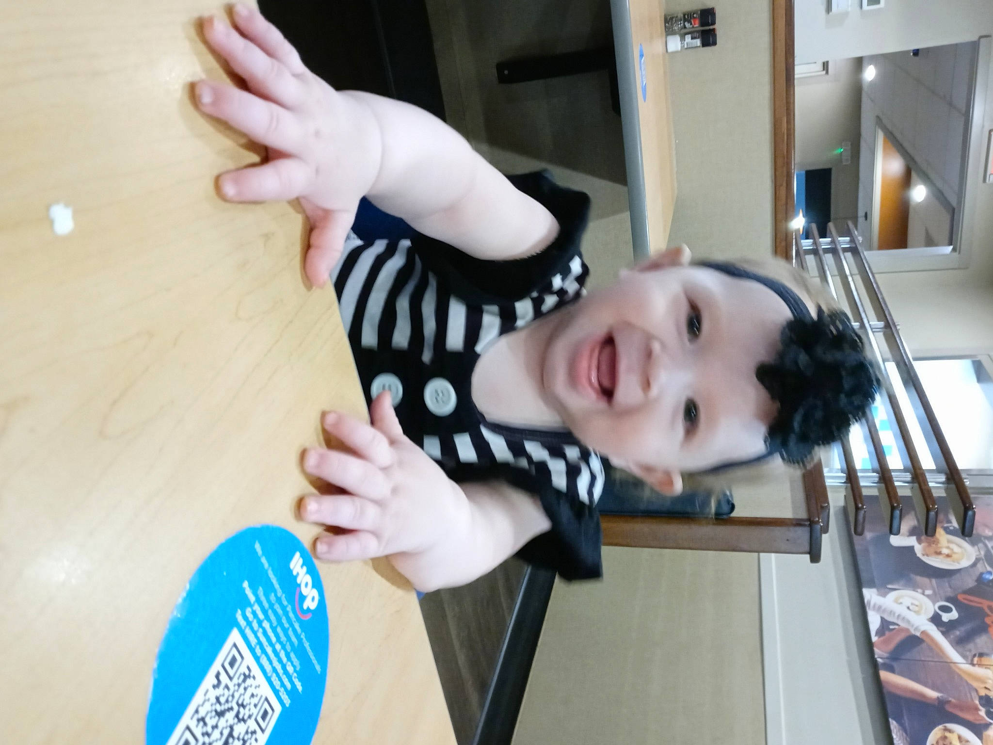 Raelee is registered to the contest to win money with this photo: baby, baby_products, baby_toddler_clothing, blurred, child, elbow, finger, flooring, fun, gesture, happy, joint, leg, person, shoulder, sleeve, smile, thigh, thumb, toddler