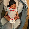 Noah joined the competition — help win amazing prizes! newborn, baby, infant, sleeping, child, car_seat, infant_seat, sitting, portrait, face, closed_eyes, clothing, onesie, socks, blanket, cushion, indoor, carpet, cozy, parenting