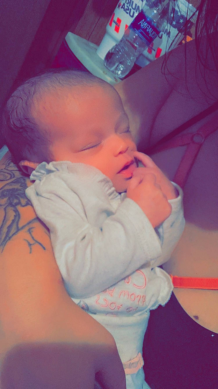 Amiyah is registered to the contest to win money with this photo: baby, baby_sleeping, baby_toddler_clothing, cheek, chin, comfort, cool, eye, eyebrow, finger, human_body, lip, mouth, neck, nose, person, pink, skin, textile, thumb