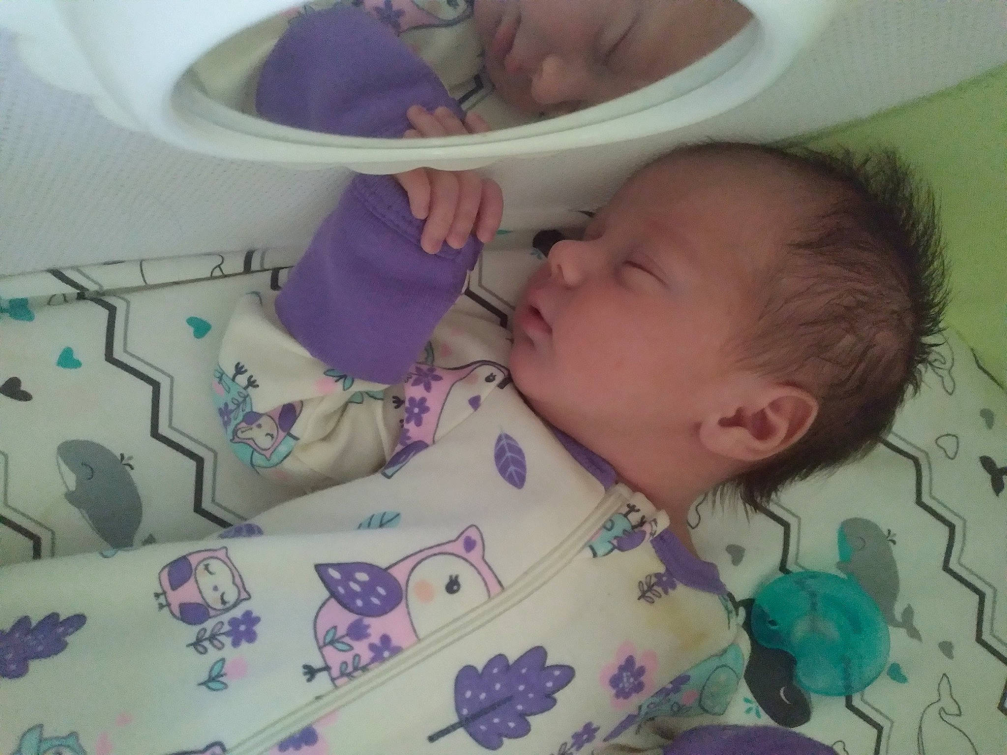 Amara is registered to the contest to win money with this photo: arm, baby, baby_sleeping, baby_toddler_clothing, cheek, child, comfort, ear, eyebrow, eyelash, face, head, linens, mouth, pattern, person, product, purple, skin, textile