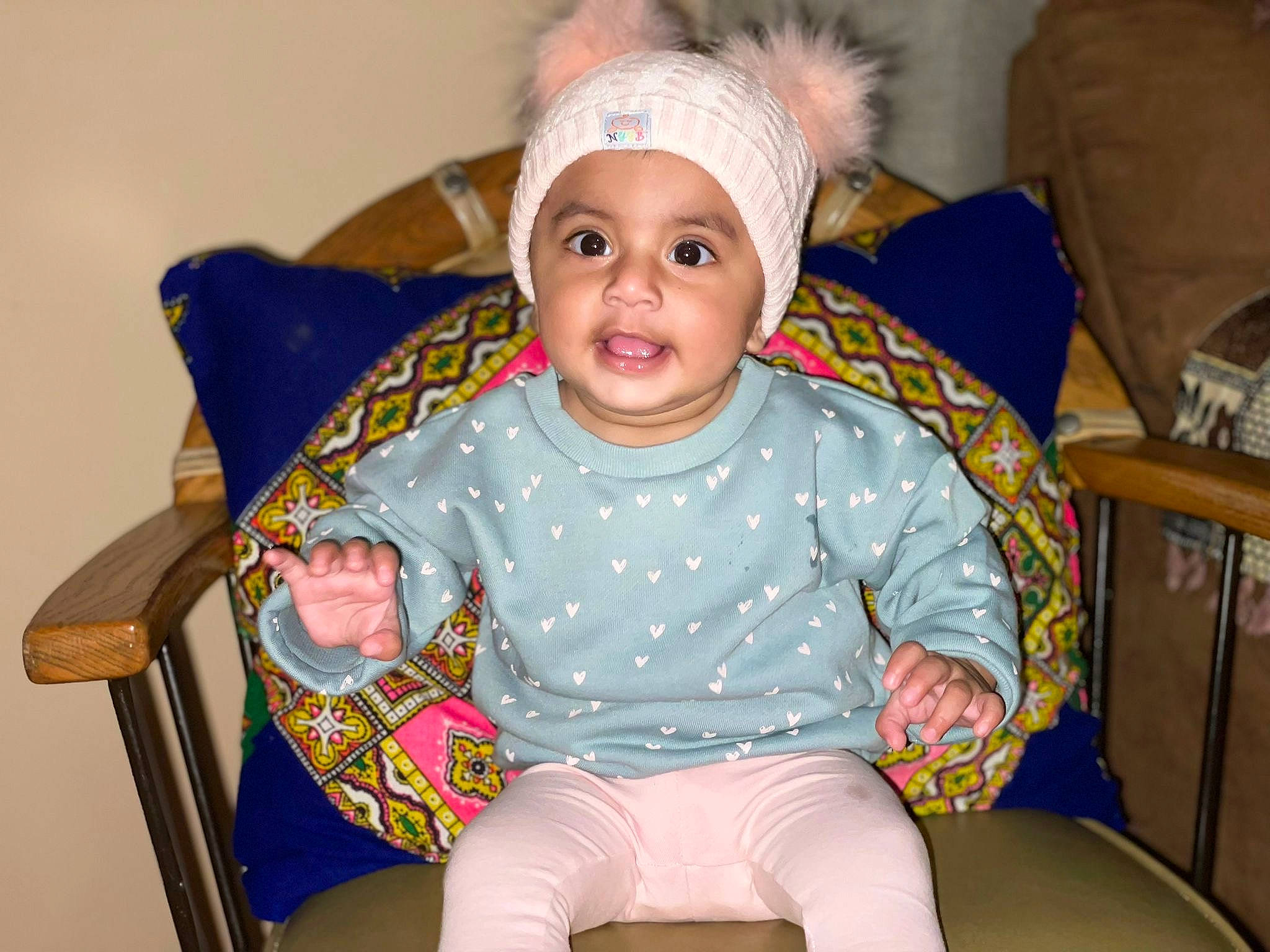 Ayzal joined the competition — help win amazing prizes! baby, baby_toddler_clothing, chair, cheek, child, comfort, event, fun, happy, headwear, holiday, iris, lap, laugh, person, room, sitting, skin, smile, sock