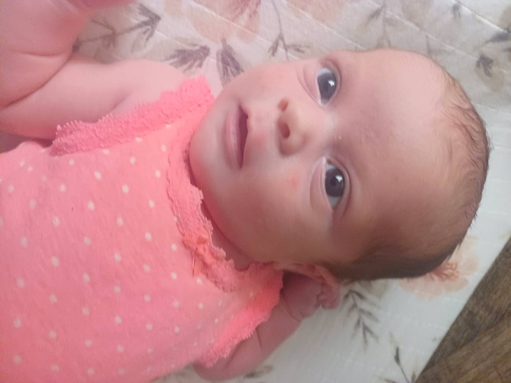 Brynleigh joined the competition — help win amazing prizes! baby, baby_products, baby_toddler_clothing, cheek, child, chin, eyebrow, eyelash, facial_expression, grass, happy, iris, lip, mouth, nose, pattern, person, pink, skin, textile