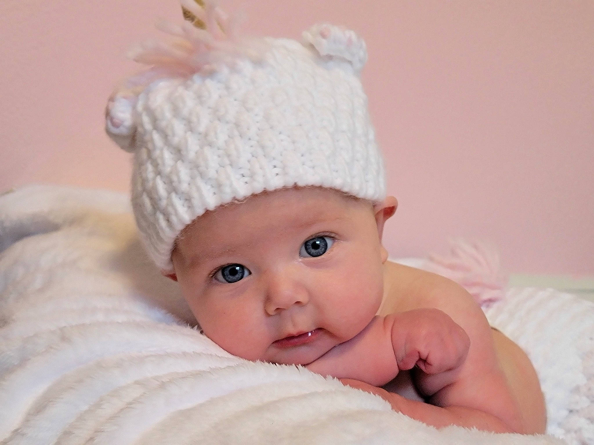 Karmin joined the competition — help win amazing prizes! baby, baby_products, baby_sleeping, baby_toddler_clothing, beanie, cap, cheek, comfort, fashion_accessory, flash_photography, fur, hair_accessory, happy, head, headpiece, headwear, knit_cap, linens, person, toddler