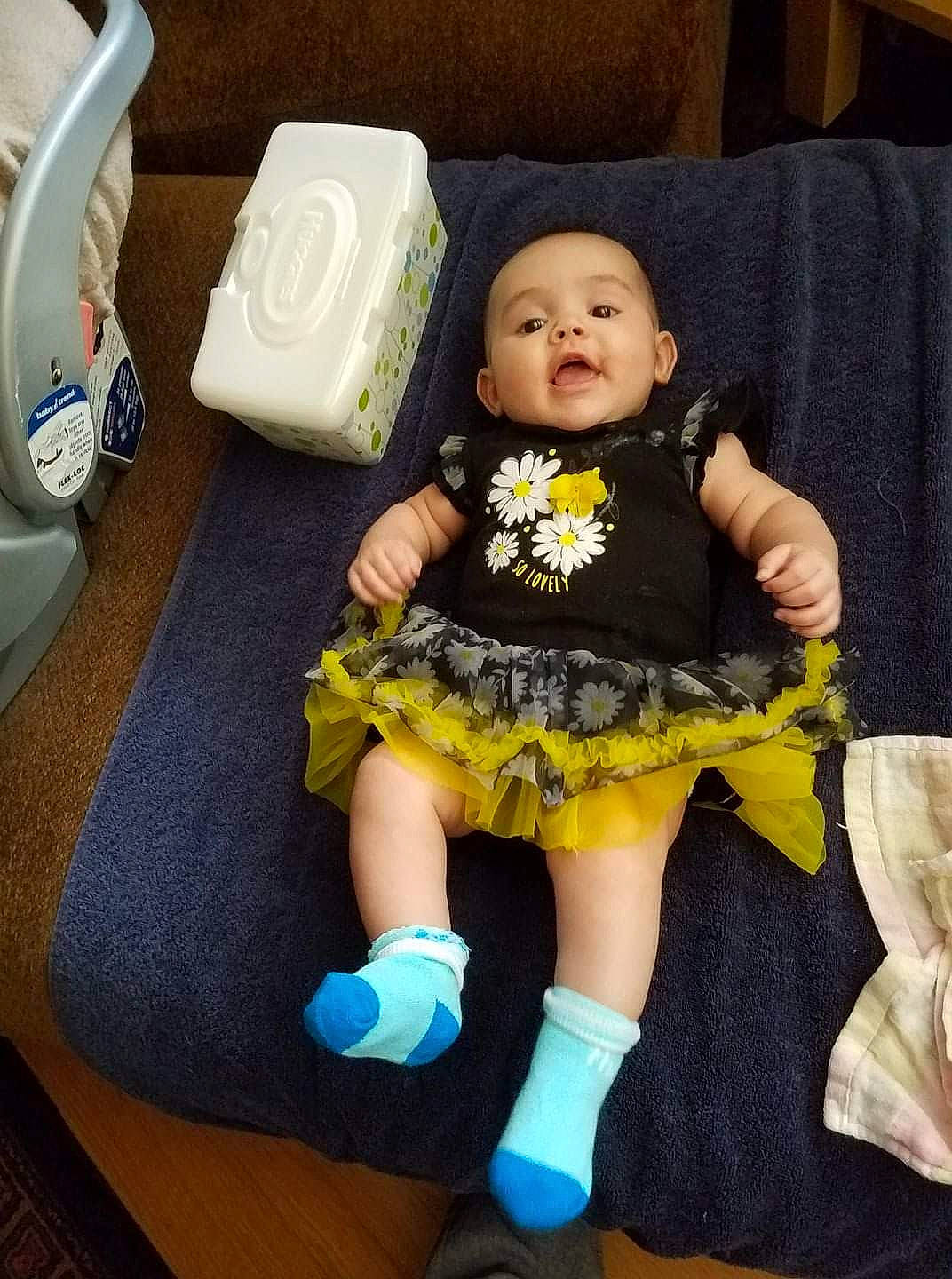 Anya joined the competition — help win amazing prizes! arm, baby, baby_products, baby_toddler_clothing, chair, child, comfort, dress, eye, fun, hand, happy, head, headgear, mammal, person, purple, smile, sock, toddler