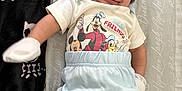 Ashton joined the competition — help win amazing prizes! baby, smiling, infant, mickey_mouse, hat, mittens, blue_pants, white_shirt, cartoon_characters, blanket, lying_down, cute, happy, footwear, soft_toys, patterned_blanket, child, indoors, portrait, clothing