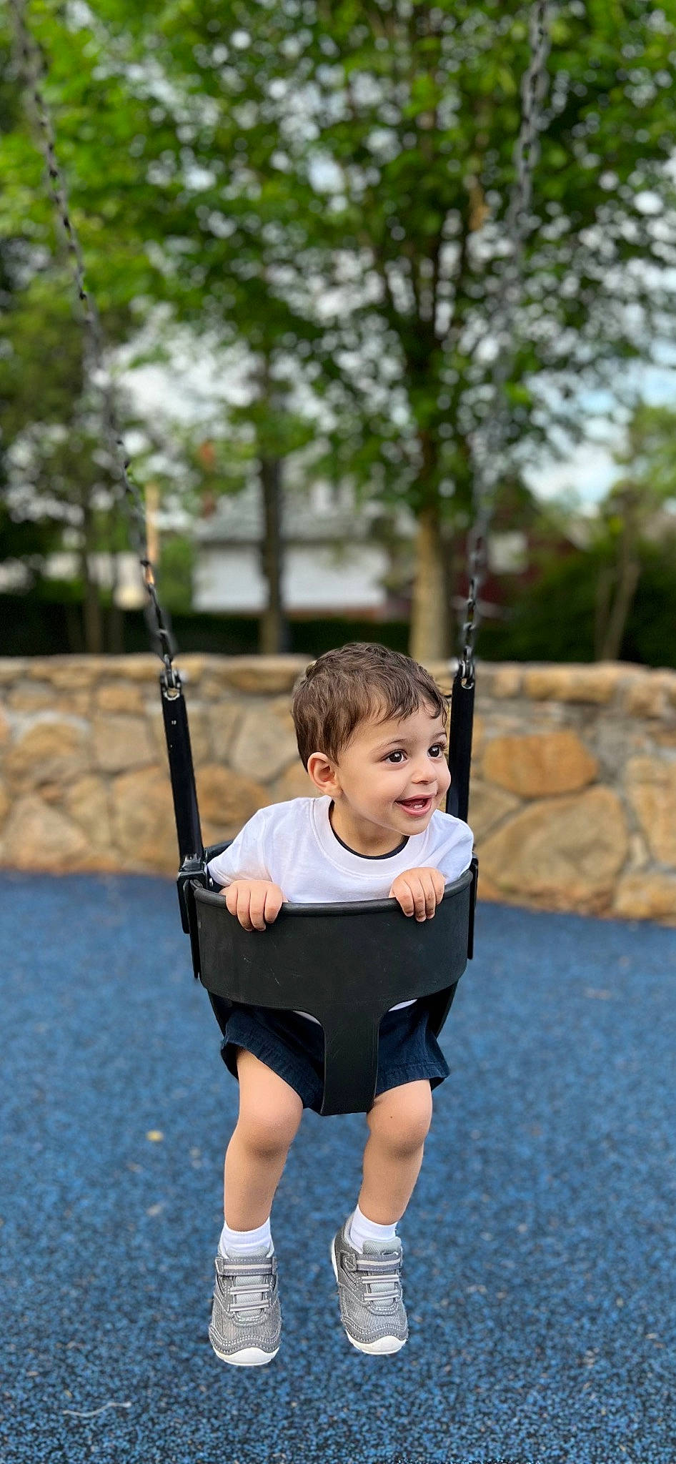 Amir joined the competition — help win amazing prizes! baby, baby_toddler_clothing, child, city, electric_blue, fun, grass, happy, joy, leisure, person, plant, play, playground, recreation, sleeve, smile, swing, t_shirt, toddler