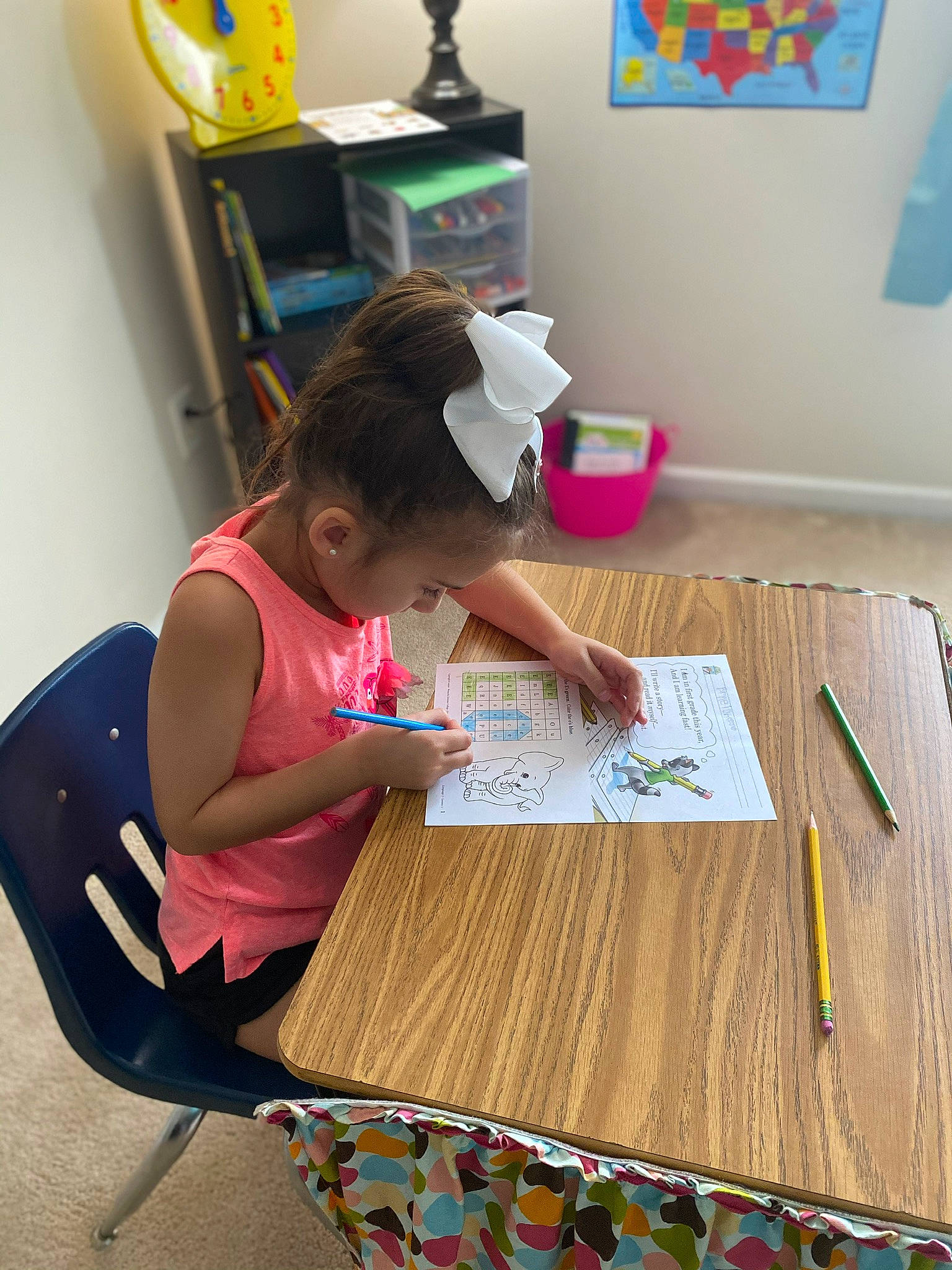 Bryleigh joined the competition — help win amazing prizes! child, child_art, desk, education, homework, learning, office_supplies, paint, paper_product, person, picture_frame, play, plywood, room, school, stationery, table, varnish, wood_stain, writing