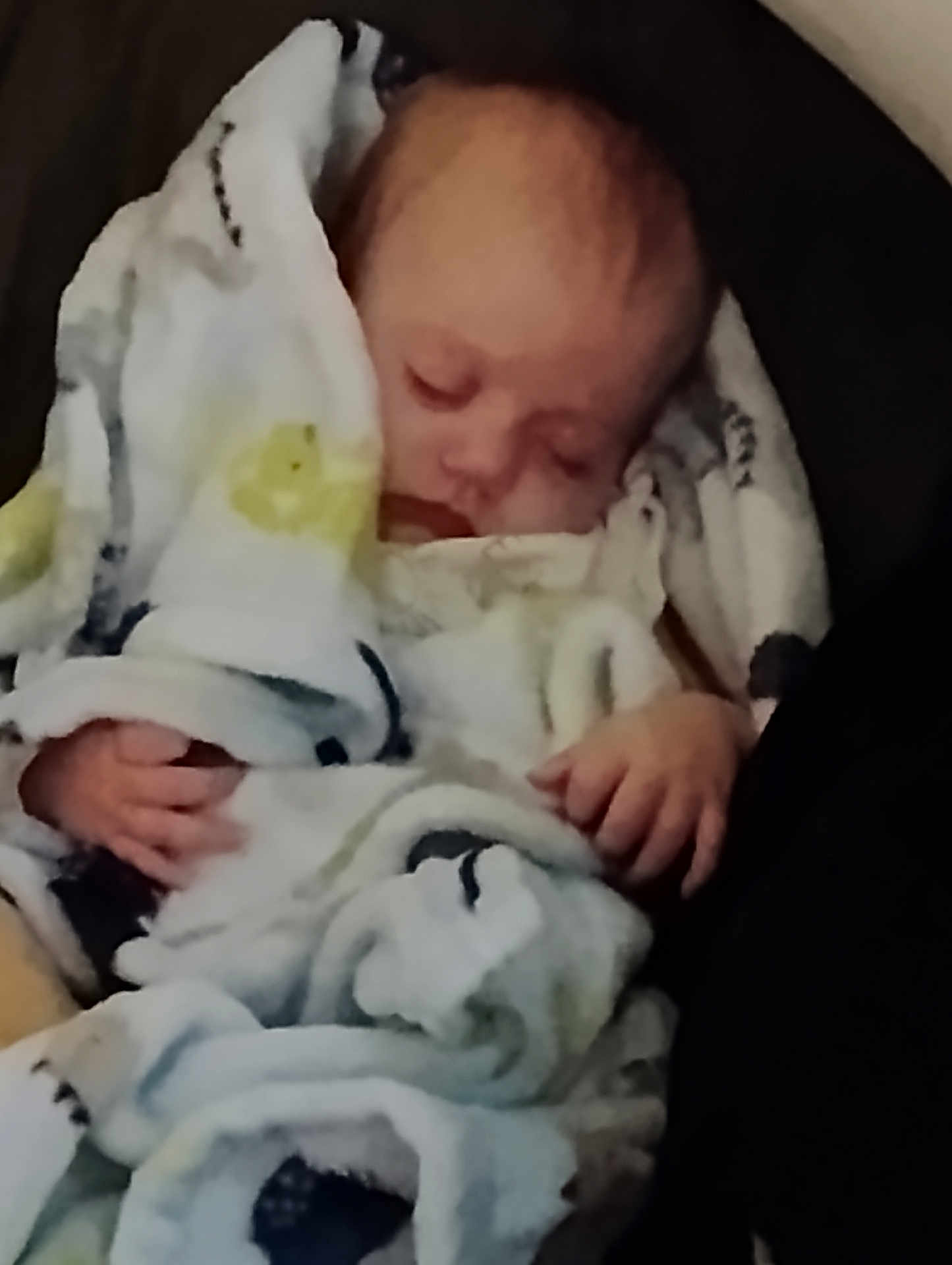 Alaina is registered to the contest to win money with this photo: baby, blanket, sleeping, infant, cozy, soft, wrapped, hands, face, peaceful, comfort, child, cute, resting, indoors, warm, head, small, portrait, young