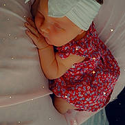 Nova joined the competition — help win amazing prizes! baby, sleeping, headband, red_dress, floral_pattern, pillow, pink, peaceful, indoors, infant, cute, resting, soft, newborn, child, adorable, sleep, closeup, face, tiny_stars