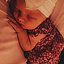 Nova joined the competition — help win amazing prizes! baby, sleeping, headband, bow, floral_dress, infant, peaceful, soft_lighting, closeup, child, resting, cute, adorable, portrait, skin, hand, face, indoors, blanket, comfort