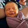 Lyra joined the competition — help win amazing prizes! newborn, baby, smile, sleeping, blanket, swaddle, infant, closeup, face, skin, peaceful, soft, cute, portrait, child, resting, wrapped, human, indoors, comfort