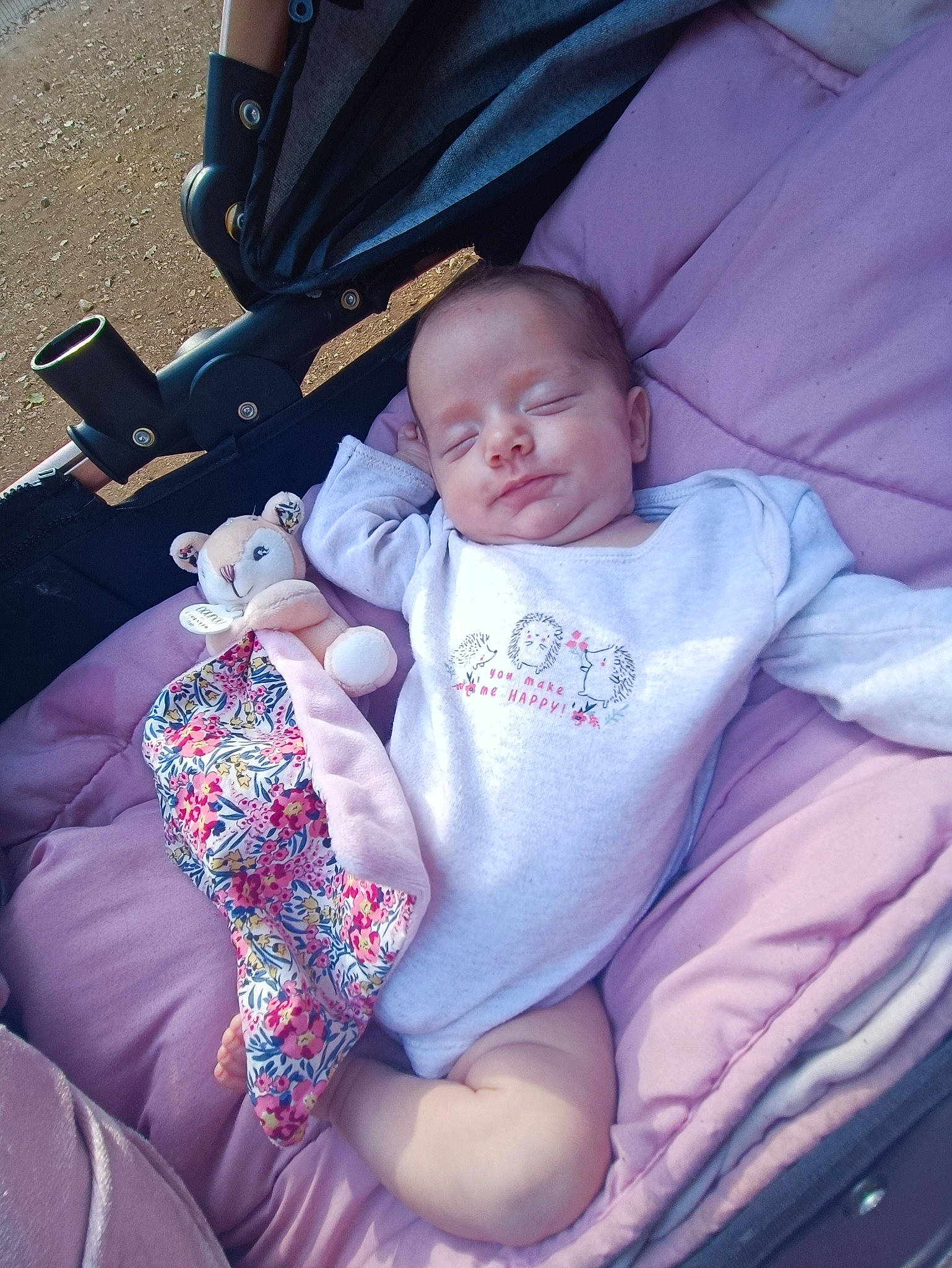 Leya participe au concours pour gagner de l'argent avec cette photo : baby, baby_carriage, baby_products, baby_toddler_clothing, car_seat, carmine, cheek, child, comfort, finger, fun, lap, linens, magenta, nail, person, purple, sitting, sleeve, thumb