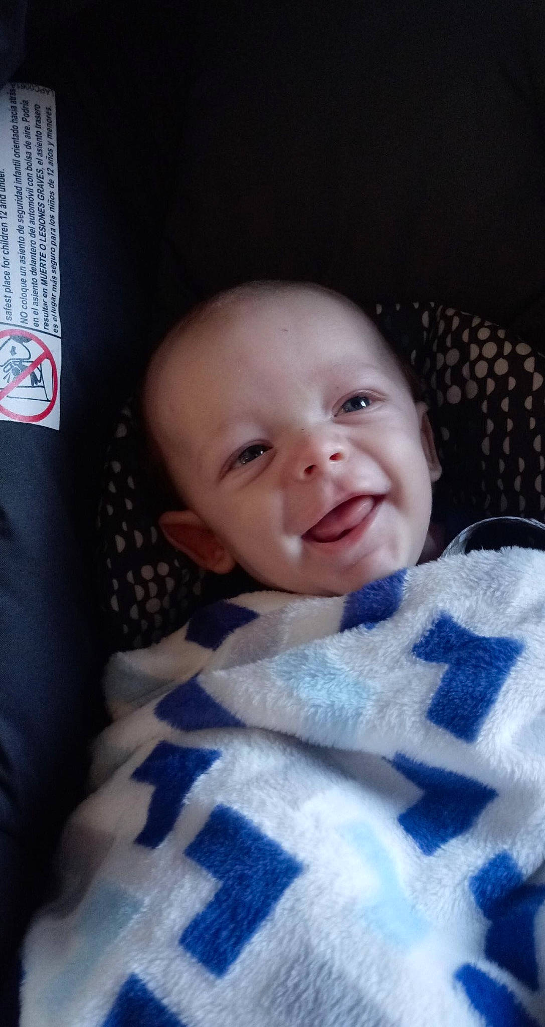 Lucas joined the competition — help win amazing prizes! baby, blue, cheek, child, eye, face, facial_expression, head, lip, nose, person, skin, smile, textile, toddler