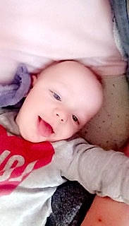 Lucas joined the competition — help win amazing prizes! baby, beauty, bedtime, cheek, child, eye, face, facial_expression, finger, hand, happy, head, lip, mouth, nose, person, photography, pink, skin, smile