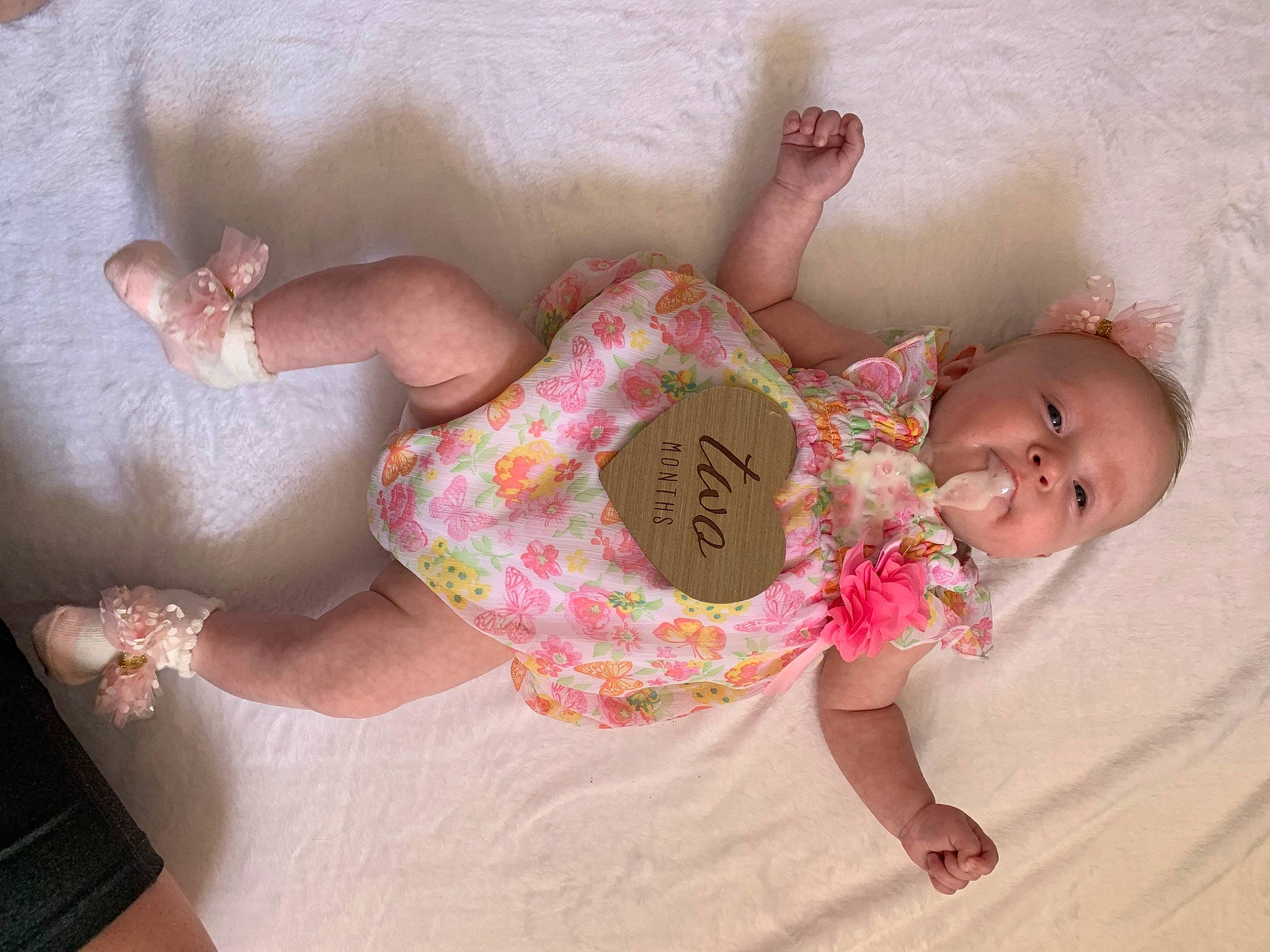 Kaisley joined the competition — help win amazing prizes! abdomen, arm, chest, child, comfort, finger, foot, fun, hand, happy, human_leg, leg, linens, person, pink, room, skin, textile, thigh, toddler