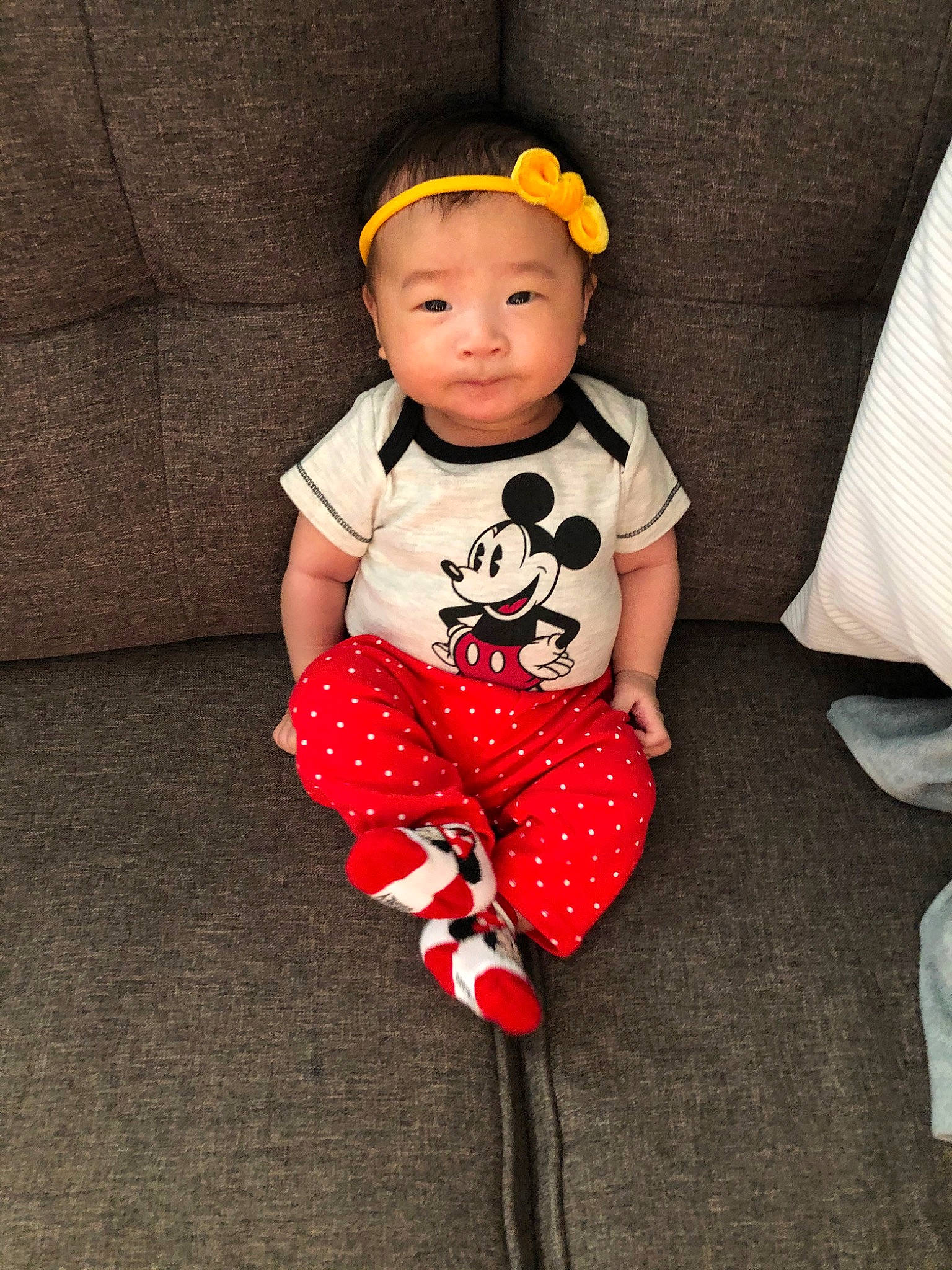 Autumn joined the competition — help win amazing prizes! baby, baby_toddler_clothing, child, child_model, costume, person, play, red, sitting, skin, toddler