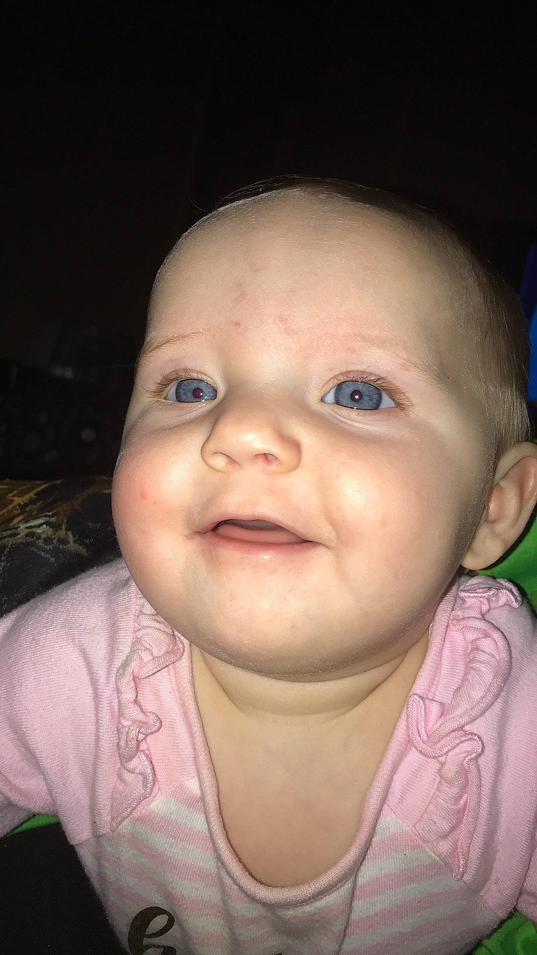 Wynter joined the competition — help win amazing prizes! baby, baby_toddler_clothing, cheek, chin, ear, eyelash, flash_photography, forehead, happy, head, iris, jaw, lip, mouth, nose, person, pink, skin, smile, tongue