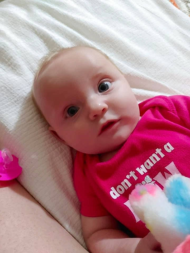 Wynter joined the competition — help win amazing prizes! baby, cheek, child, face, lip, mouth, person, pink, skin, toddler