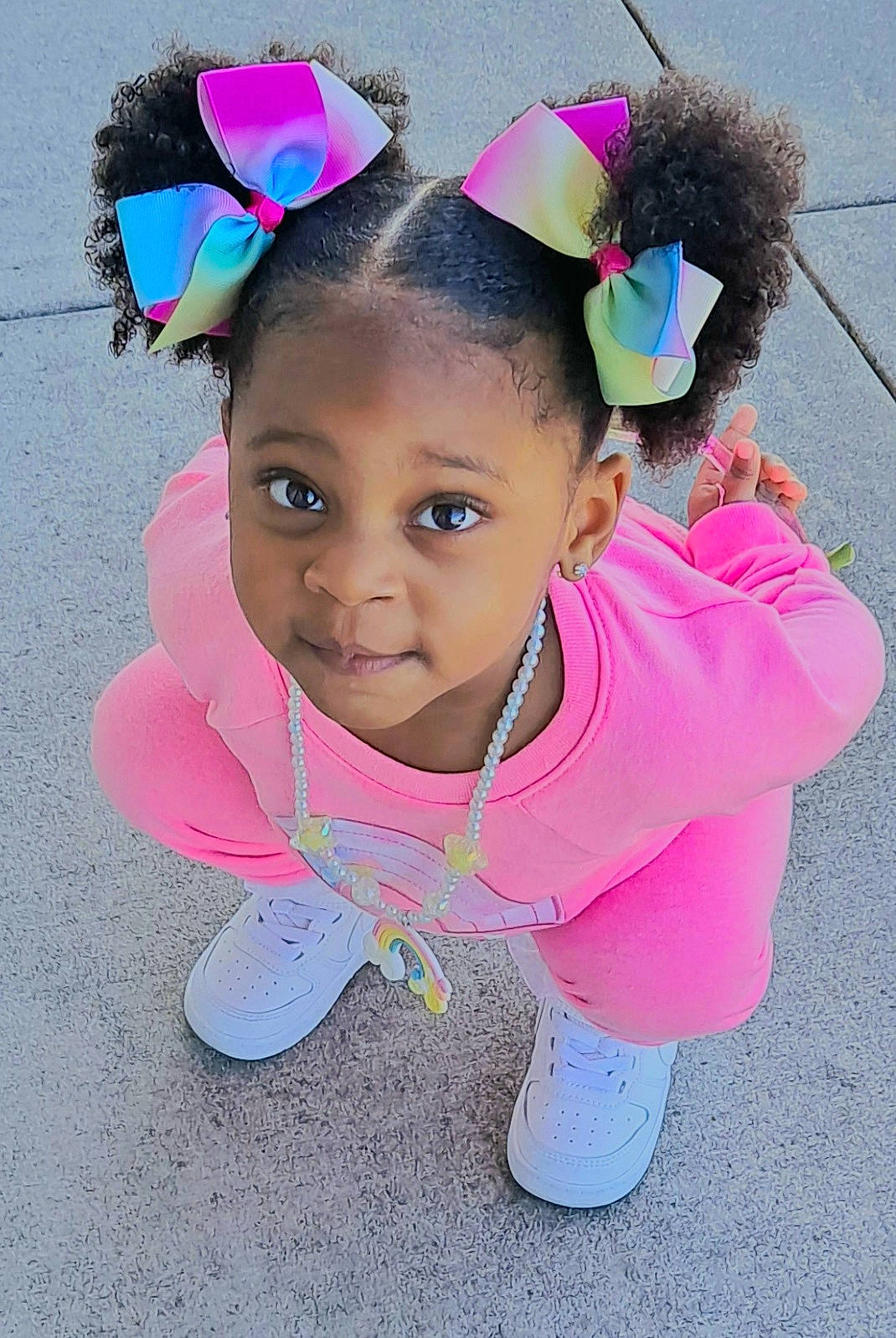 Joy joined the competition — help win amazing prizes! baby_toddler_clothing, black_hair, cheek, child, chin, clothing, cool, electric_blue, eyelash, fashion_accessory, fun, grass, happy, headband, headpiece, jewellery, magenta, person, pink, sleeve