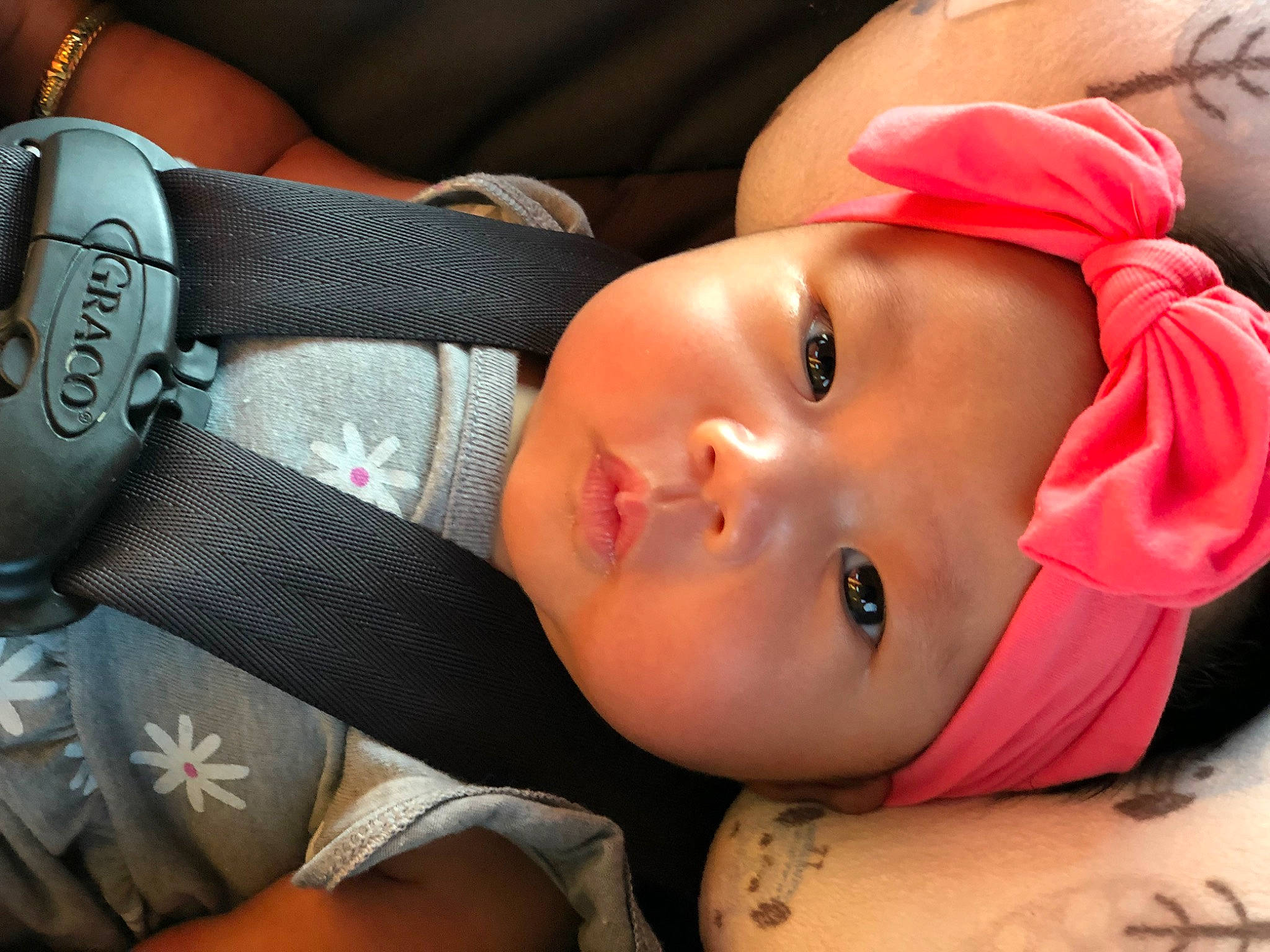 Charlene is registered to the contest to win money with this photo: baby, baby_toddler_clothing, blond, cheek, child, comfort, eyelash, fashion_accessory, finger, flash_photography, fun, happy, hat, headgear, headwear, lip, mouth, nose, person, product