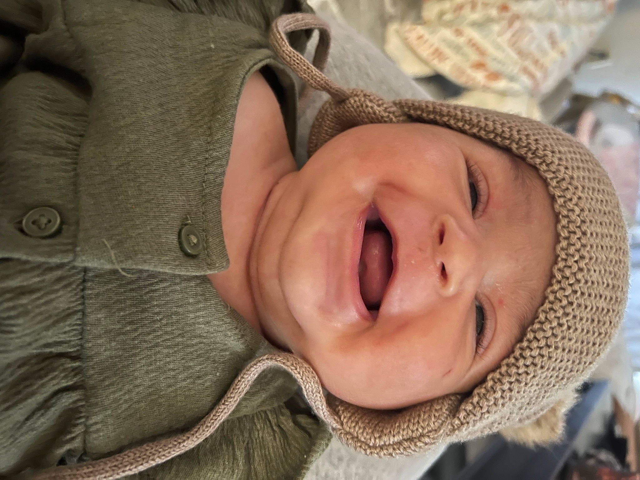 Sofia is registered to the contest to win money with this photo: baby, cheek, chin, comfort, eye, eyebrow, face, facial_expression, gesture, happy, headgear, headwear, iris, lip, mammal, mouth, nose, person, skin, smile