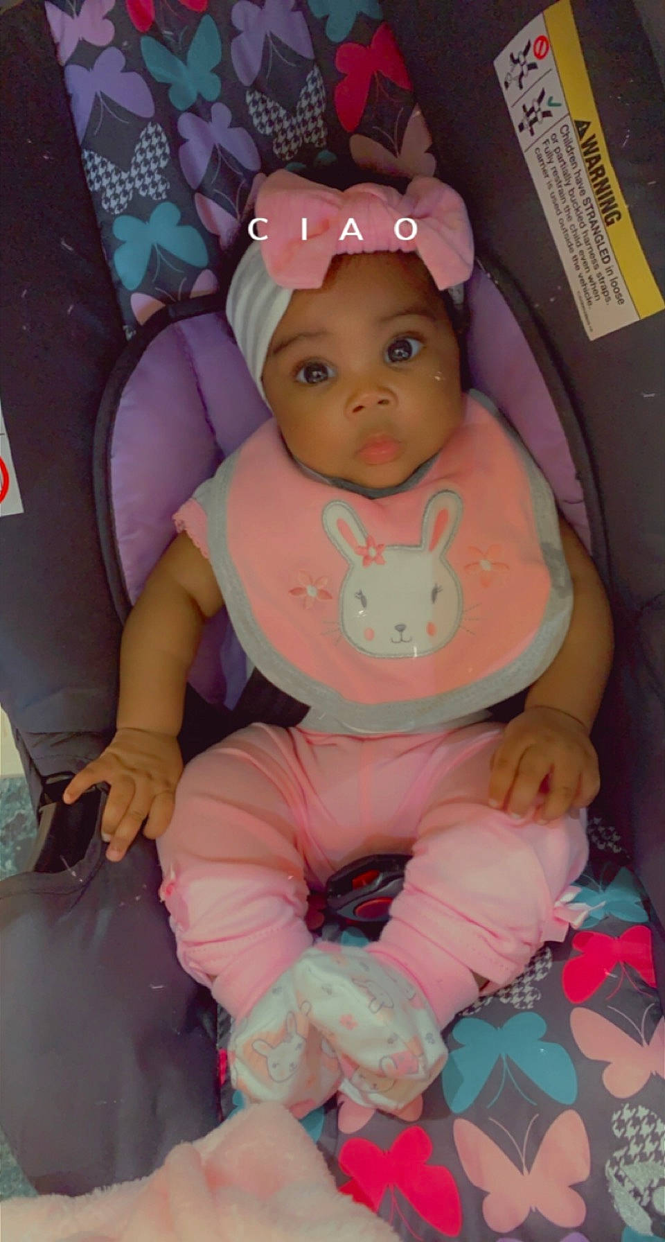 Alaysia is registered to the contest to win money with this photo: baby, baby_carriage, baby_products, baby_toddler_clothing, cheek, child, comfort, doll, eyelash, fun, happy, headwear, magenta, nose, peach, person, personal_protective_equipment, pink, sitting, stuffed_toy