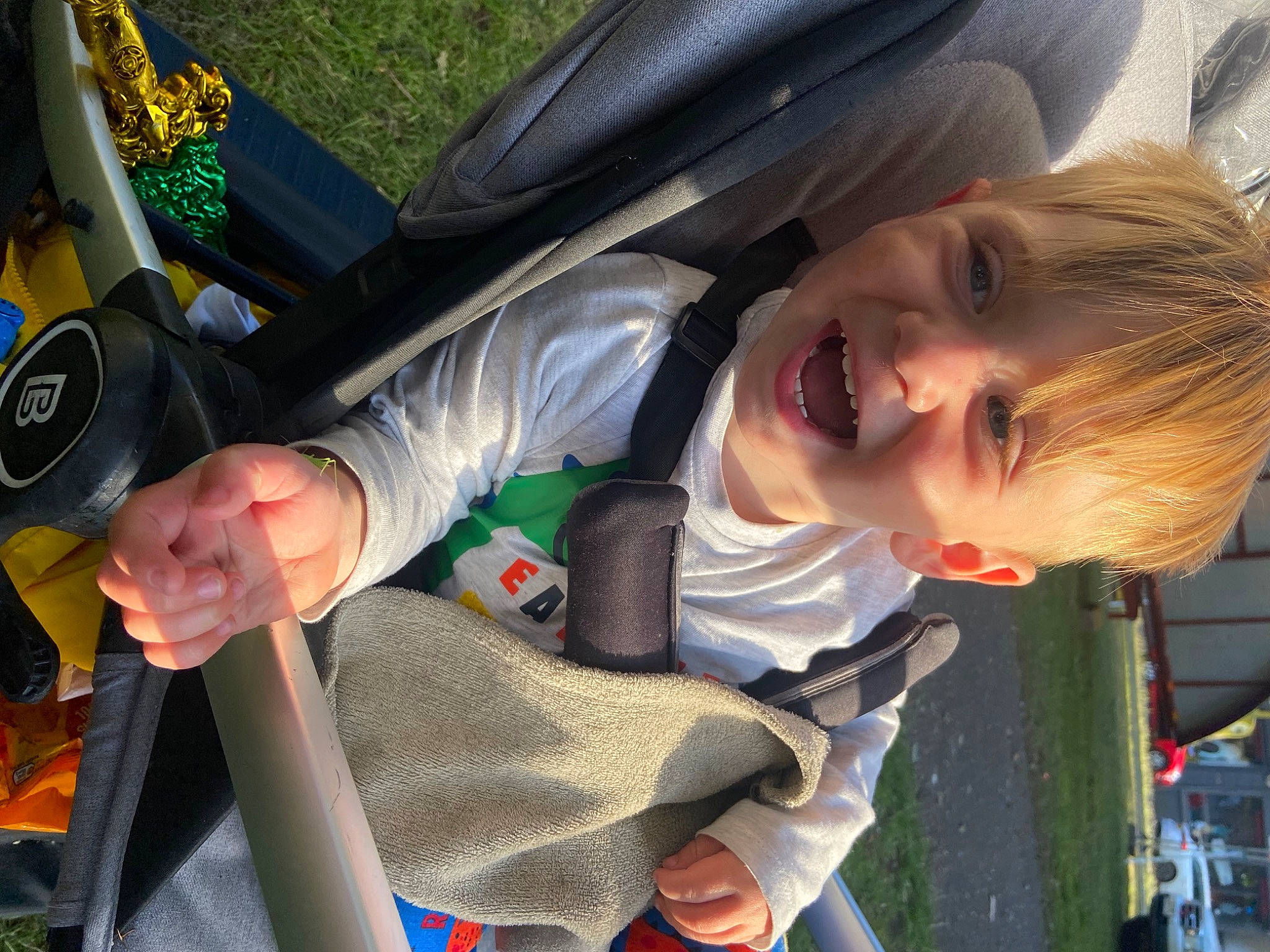 Billy joined the competition — help win amazing prizes! auto_part, automotive_exterior, automotive_window_part, car, car_seat, child, fun, grass, happy, leisure, motor_vehicle, person, plant, recreation, smile, steering_wheel, toddler, tree, vehicle, vehicle_door
