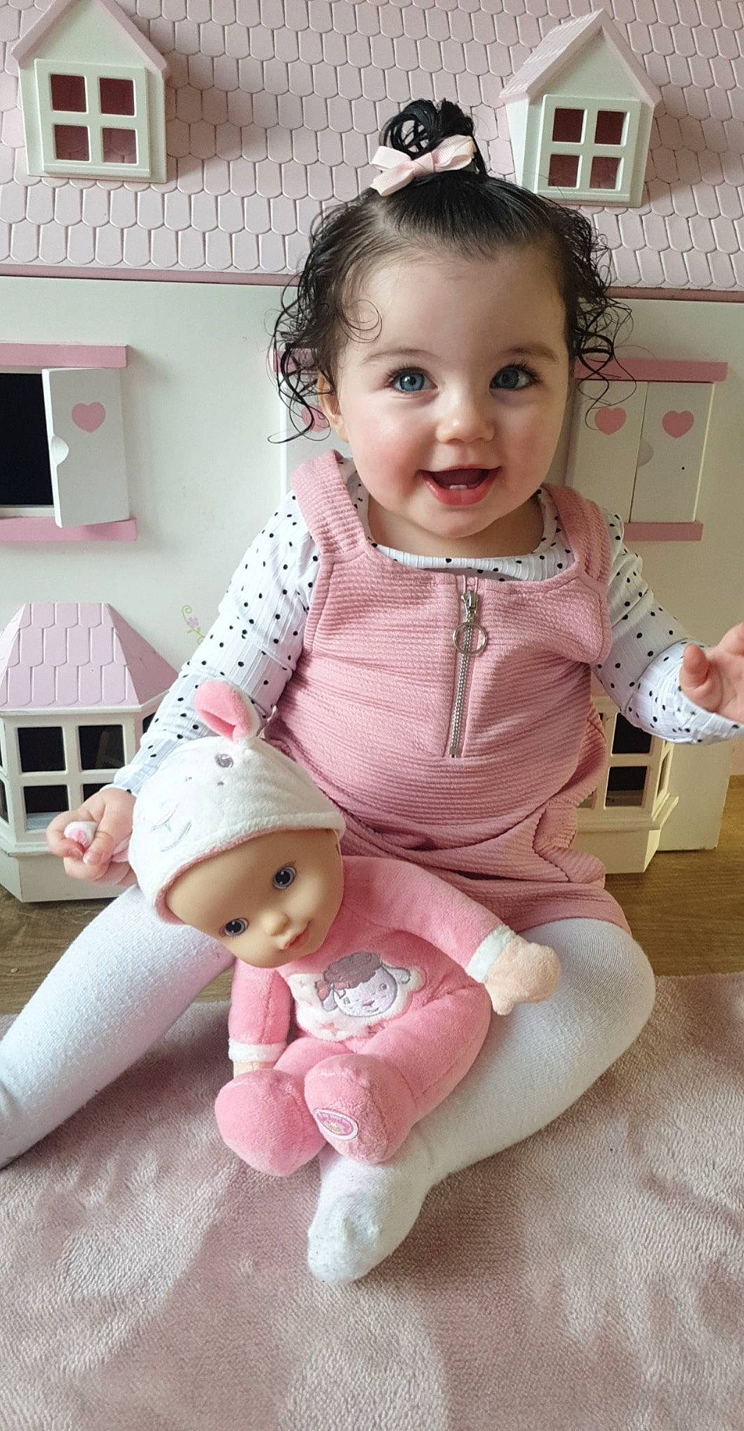 Lexie joined the competition — help win amazing prizes! baby, baby_toddler_clothing, cheek, child, daughter, joy, person, pink, room, sleeve, smile, toddler, toy