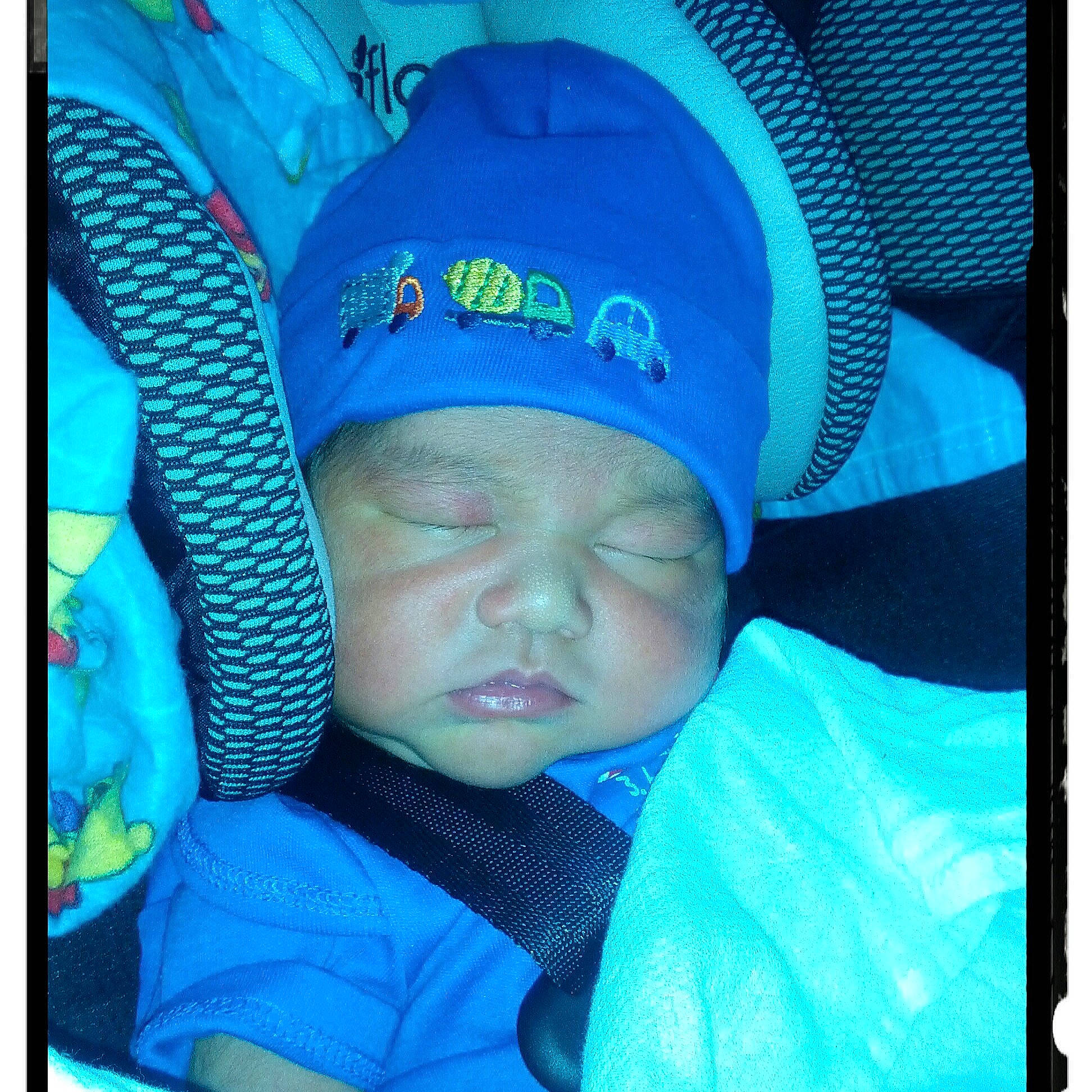 Damian joined the competition — help win amazing prizes! baby, beanie, blue, bonnet, cap, child, cool, electric_blue, head, headgear, headwear, knit_cap, person, photography, smile, snapshot, toddler, turquoise